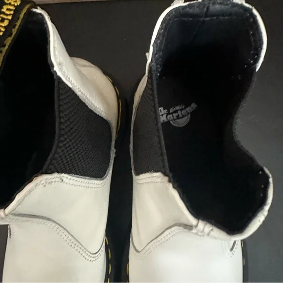 Dr Martens 2976 Quad Smooth Leather White Platform Chelsea Boots W7 hipster M6 - Picture 9 of 15